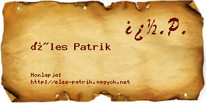 Éles Patrik névjegykártya